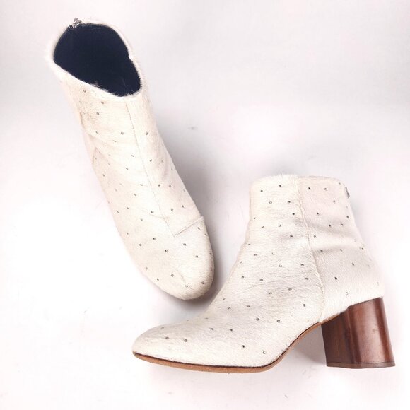 rag & bone Drea Studded Genuine Calf Hair Booties - 39.5